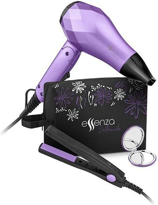 Kit Viagem Secador E Prancha Essenza Multilaser Eb052 Bivolt