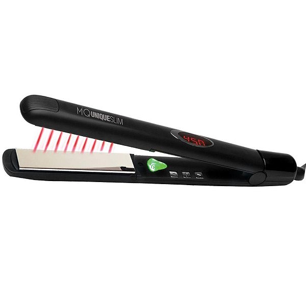CHAPINHA PRANCHA ALISADORA MQ UNIQUE SLIM TITANIUM BLACK INFRARED 232ºC - BIVOLT