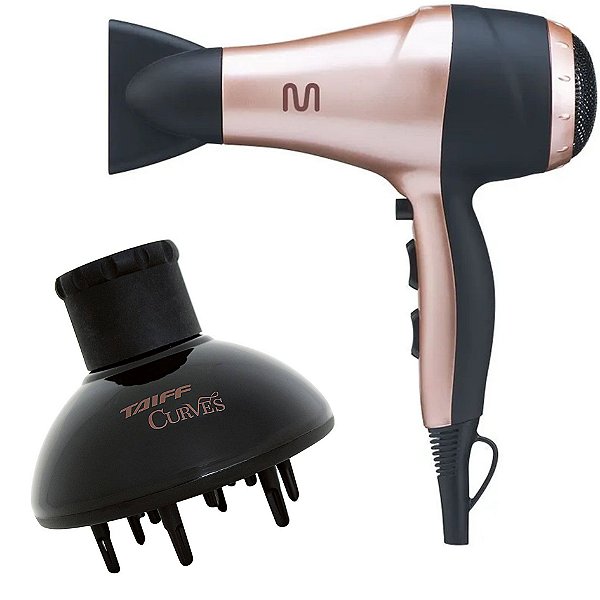 Kit - Secador Multilaser Tourmaline Ion 2000w Eb042 127v + Difusor De Ar Taiff Curves