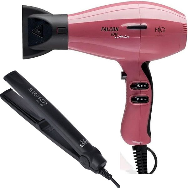 Kit - Secador Mq Falcon Ion Collection Pink 2100w 127v + Prancha Gama Infinity One 220ºc