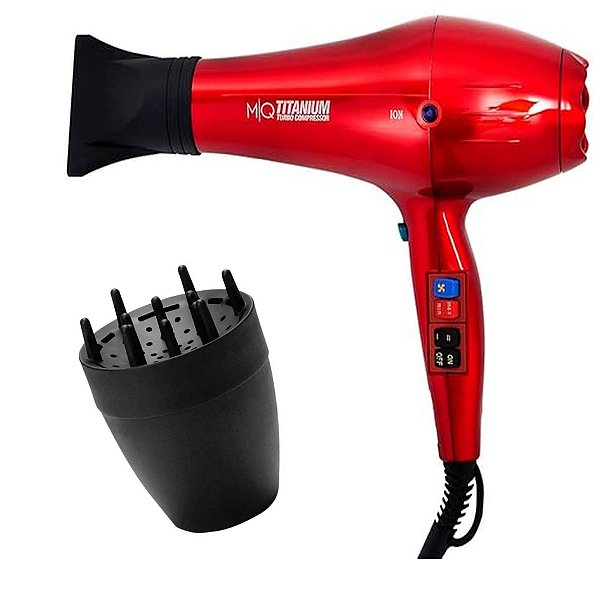 Kit - Secador Mq Turbo Compressor Red Ferrari 2100w 127v + Difusor De Ar Taiff Smart