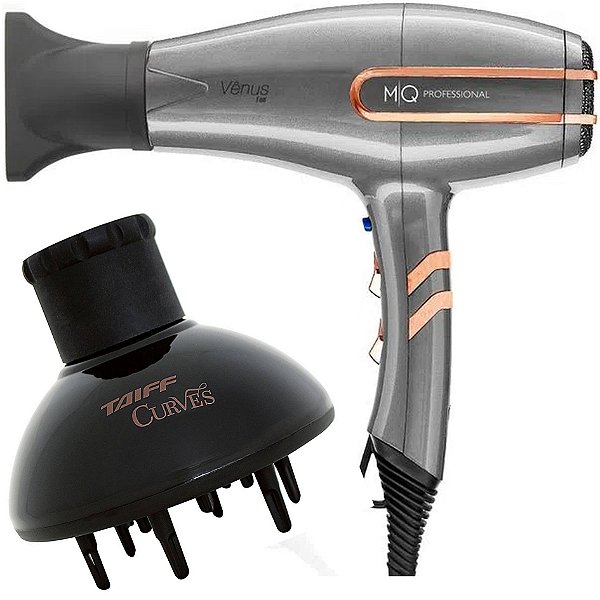 Kit - Secador Mq VÊnus Chumbo 2400w 220v + Difusor De Ar Taiff Curves