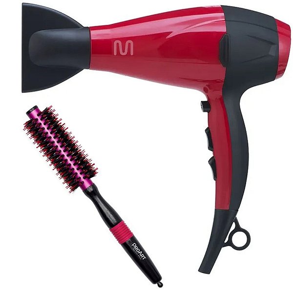 Kit - Secador Multilaser Ionic Boost 2000w Eb045 220v + Escova Proart Metallic Pro Rosa 15mm Epm04