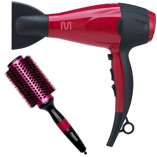 Kit - Secador Multilaser Ionic Boost 2000w Eb045 220v + Escova Proart Metallic Pro Rosa 38mm Epm06