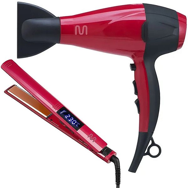 Kit Multilaser - Secador Ionic Boost 2000w Eb044 127v + Chapinha Digital Titanio Eb049 230ºc