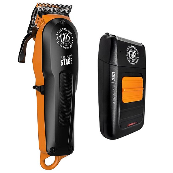 Kit Gama Gbs Absolute - Maquina De Cabelo Stage Cordless + Barbeador Shaver