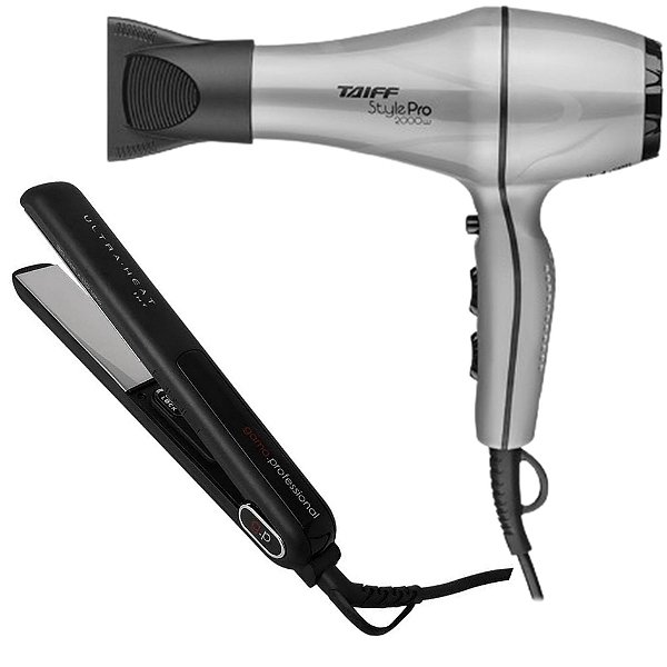 Kit - Secador Taiff Style Prata Pro 2000w 220v + Prancha Gama G-evo Iht Silk Chrome Titanium 250ºc