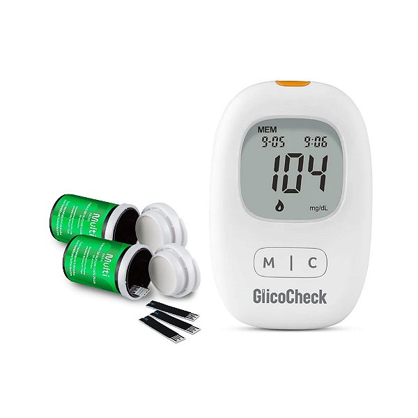 Kit - Monitor De Glicemia Multilaser Glicocheck Hc488 + Kit 50 Tiras Glicemia Glicocheck Hc489