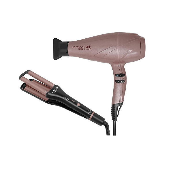 Kit Gama Keration - Secador 4d 2500w Bivolt +  Modelador X-waves