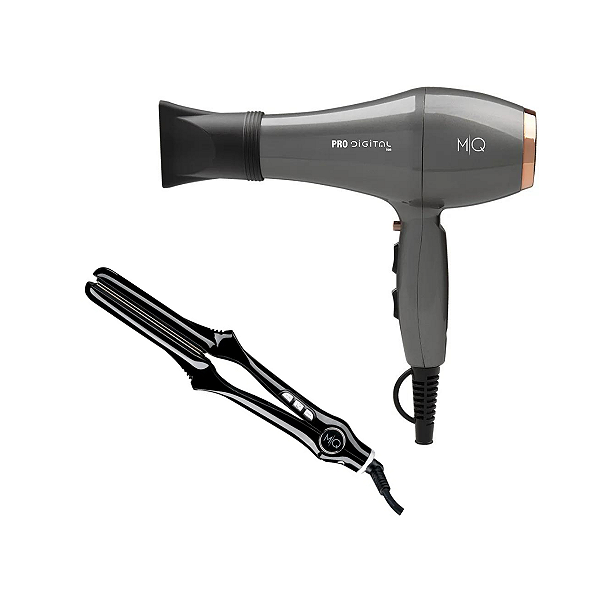Kit Mq - Secador Mq Pro Digital Íon 2400w 127v + Chapinha Prancha Mq Pro 480 Turbo Led Bivolt