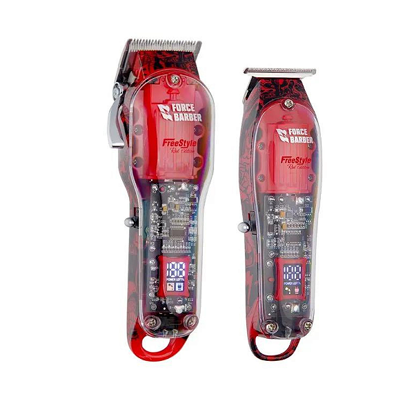 Kit Mq - Maquina De Corte Mq Force Barber Freestyle + Maquina De Acabamento Force Barber Freestyle