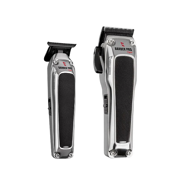 Kit Mq Force Barber Pro Digital - Maquina De Corte Bivolt + Maquina De Acabemento Bivolt