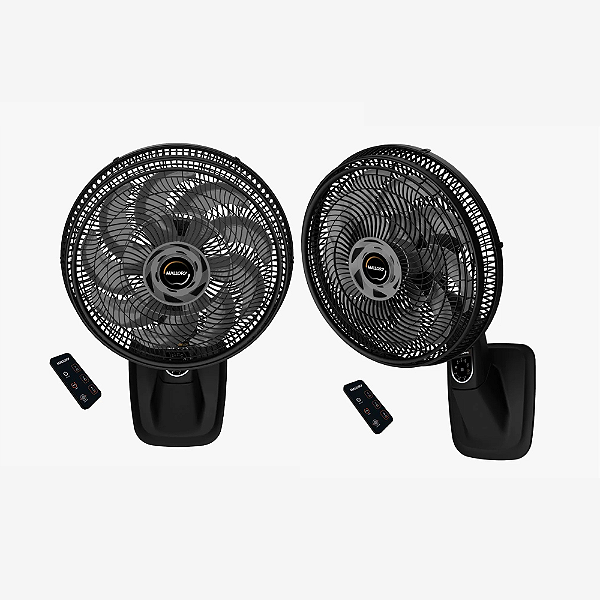 Kit Mallory - 2 Ventiladores Parede Smart Control 40cm DiÂmetro Com Controle Pr-gr - 220v