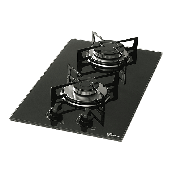 Fogao Cooktop Fischer 2 Bocas A GÁs Mesa De Vidro Preto - Bivolt
