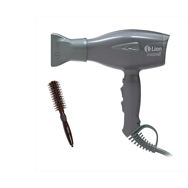 Secador De Cabelo Lion Pro 2400w Grafite 127v + Escova
