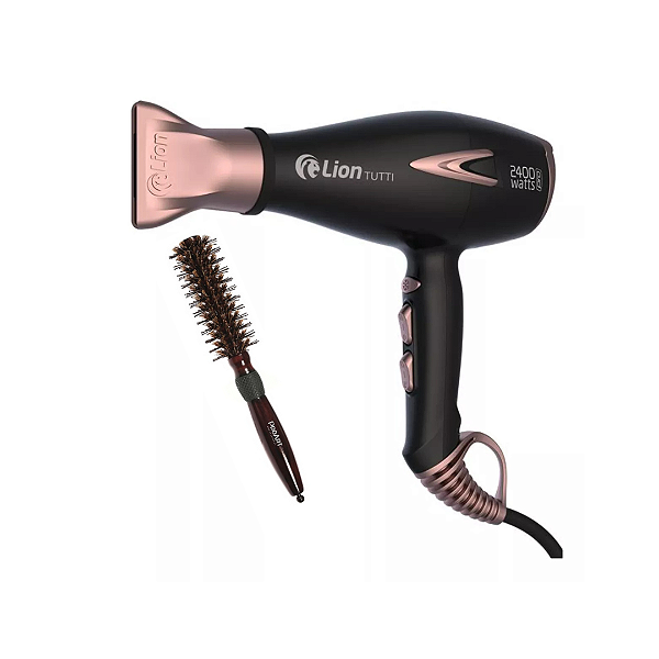 Secador De Cabelo Lion Tutti 2 2400w Rose 220v + Escova