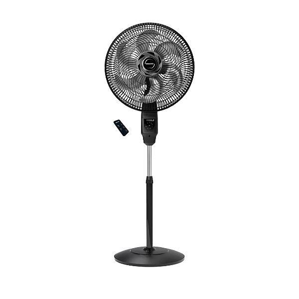 Ventilador Coluna Mallory Chronos 40cm DiÂmetro Com Controle Preto/cinza 220v