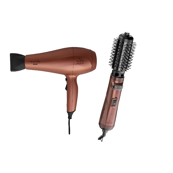 Kit Gama Marula Bivolt - Secador Ceramic Ion 2000w + Escova Secadora Rotativa Modeladora Bivolt
