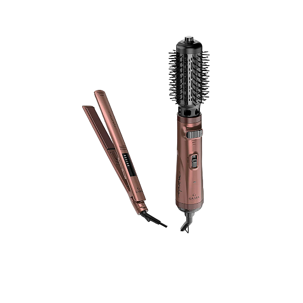 Kit Gama Marula Bivolt - Escova Secadora Rotativa Bivolt + Chapinha Prancha Alisadora