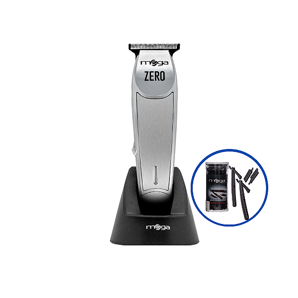 Maquina De Corte E Acabamento Mega Zero Chrome Usb + Kit Navalhetes Com LÂminas DescartÁveis