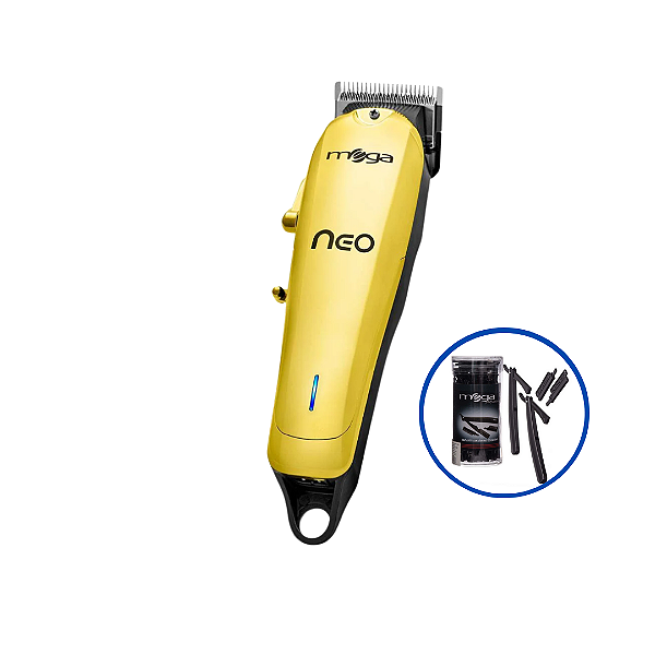 Maquina De Corte Mega Neo Cordless Gold Usb + Kit Navalhetes Com LÂminas DescartÁveis