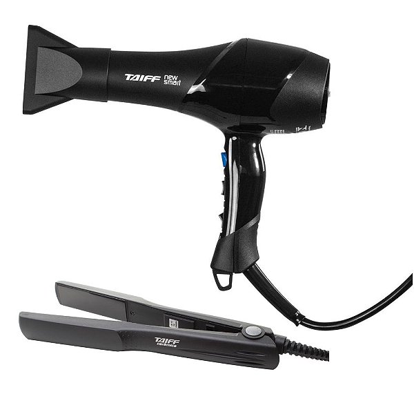 KIT TAIFF SECADOR PROFISSIONAL NEW SMART 1700W - 127V + PRANCHA ALISADORA CERAMICA 180ºC - BIVOLT
