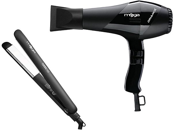 Kit Mega - Secador De Cabelo Dinamix 2000w 127v + Prancha Turbo Pro 230ºc Biv