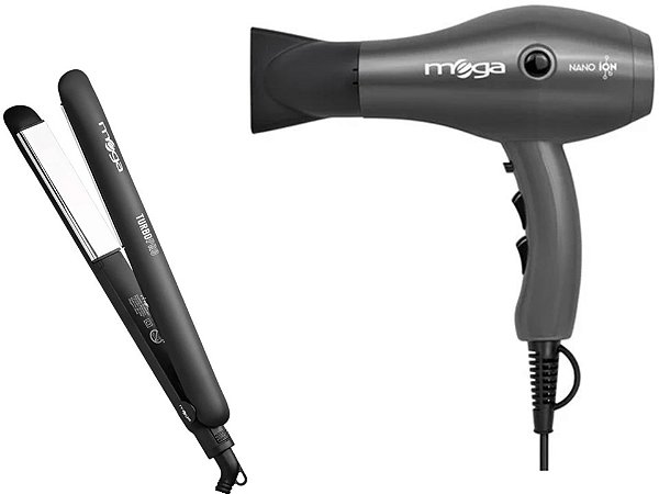 Kit Mega - Secador De Cabelo Nano Ion 2000w 220v + Prancha Turbo Pro 230ºc Biv
