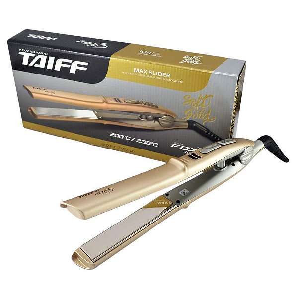 CHAPINHA PRANCHA ALISADORA TAIFF FOX ION 3 DOURADO 230°C - BIVOLT