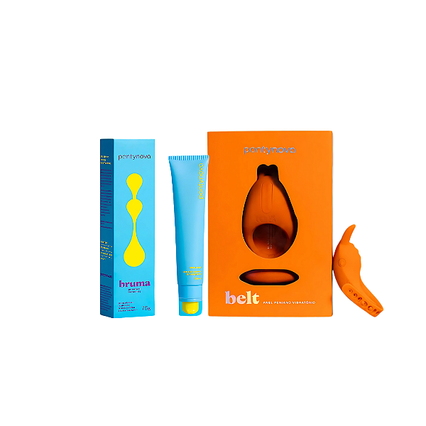 Kit Pantynova - Anel Peniano Vibratorio Belt Laranja + Lubrificante Hidratante Bruma 75g