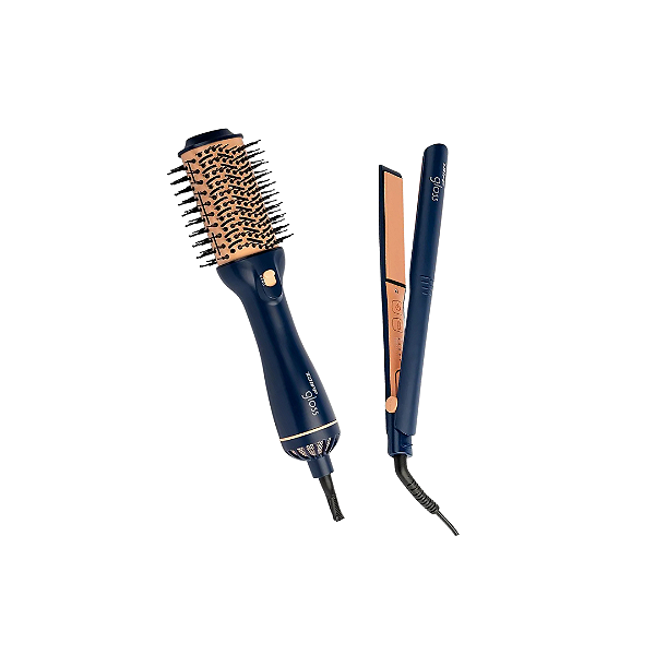 Kit Taiff Gloss Blue Bivolt - Chapinha 230ºc  + Escova Modeladora 1200w