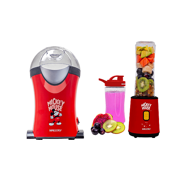 Kit Mallory Mickey Mouse 220v - Pipoqueira 1200w + Liquidificador Individual