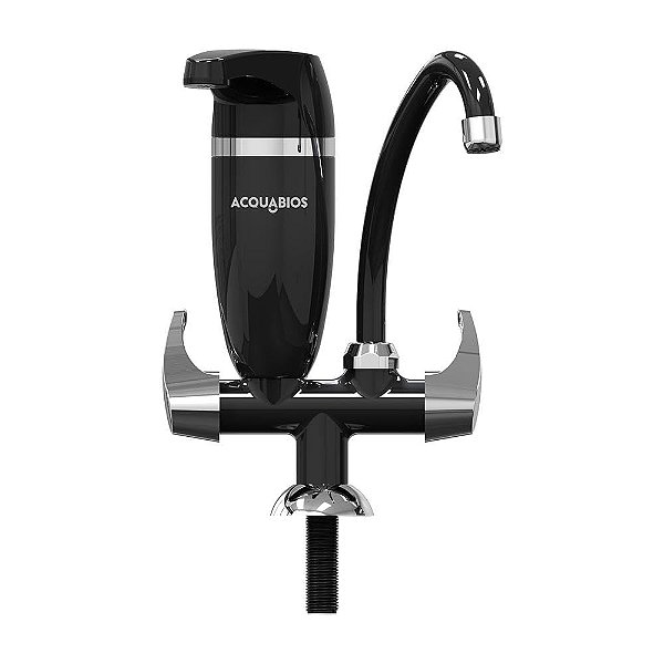 Filtro De Agua Acquabios Com Torneira Preta/cromada Premium Bancada