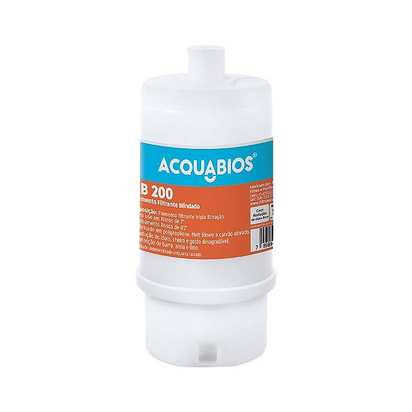 Refil Acquabios De ReposiÇÃo Blindado Ab200 Granular Carbon Rosca De 1/2"