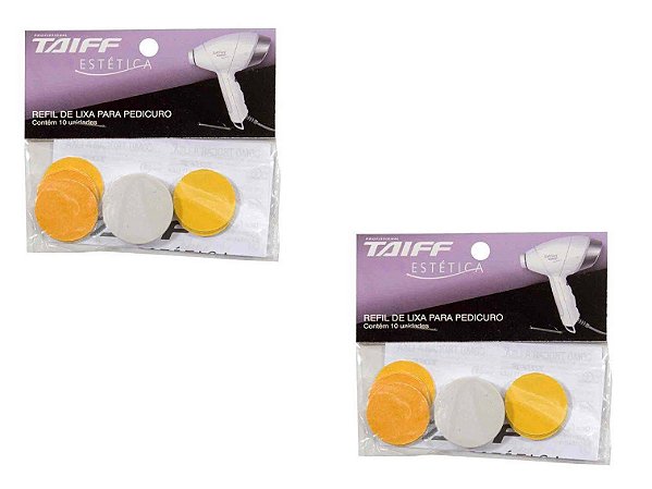 Kit Com 2 Pct - Refil De Lixa Taiff Para Pedicuro C\ 10 Lixas