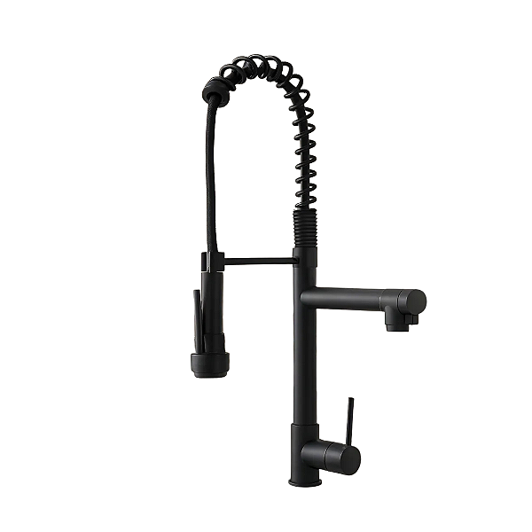 Torneira Cozinnha Gourmet Tor-005 Monocomando 50cm Com Ducha Domum Preta