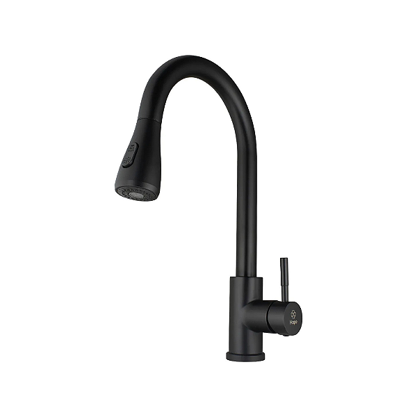 Torneira Gourmet 194218 Monocomanda ExtensÍvel Preta Escovada Domum