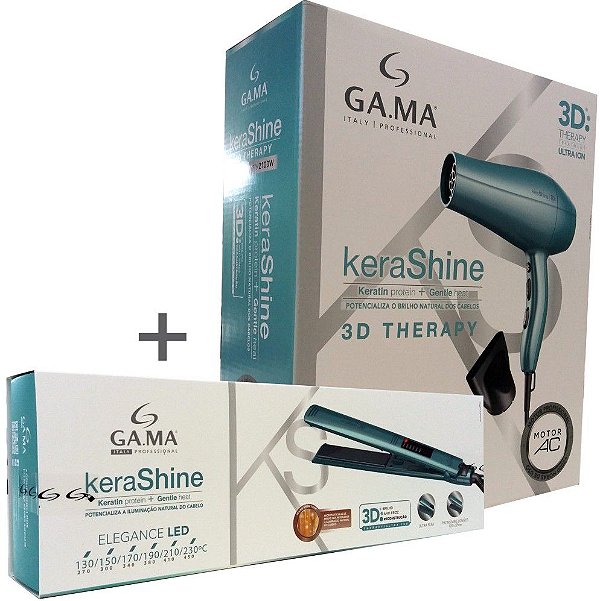KIT GAMA SECADOR ITALY KERA-SHINE 3D 2100W - 220V + CHAPINHA ITALY KERA-SHINE 3D 230° - BIVOLT