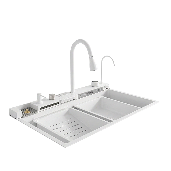 Cuba Gourmet Branca Way Wcb-7546-wh Com Torneira Ducha FlexiÍvel E Dispenser 75x46x22 Cm