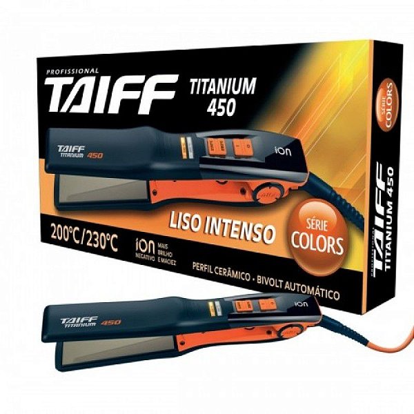 CHAPINHA PRANCHA ALISADORA TAIFF TITANIUM 450 230ºC LARANJA - BIVOLT