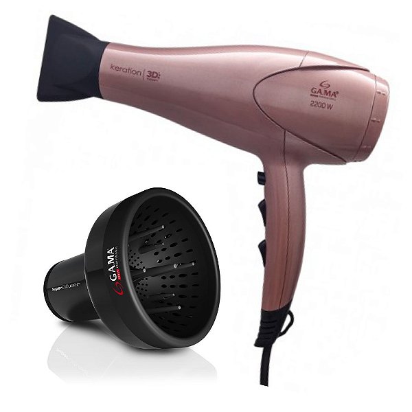 KIT GAMA 220V - SECADOR GAMA KERATION 3D 2200W + DIFUSOR UNIVERSAL