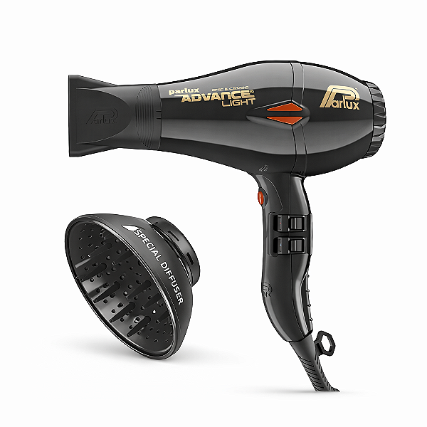 Kit Parlux - Secador Advance Light Ion Ceramic Preto 2100w 127v + Difusor Magic Sense
