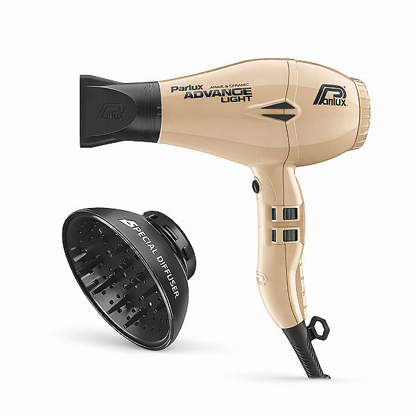 Kit Parlux - Secador Advance Light Ion Ceramic Dourado 2100w 127v + Difusor Magic Sense