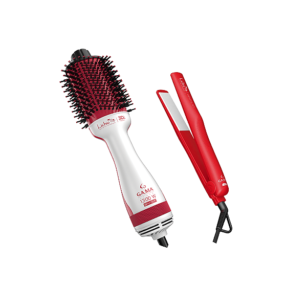 Kit Gama Lichia Bivolt - Escova 1300w + Prancha 220ºc