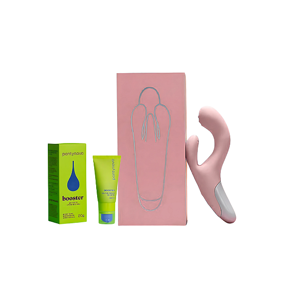 Kit Pantynova - Vibrador Eita Rosa + Lubrificante Booster 20g