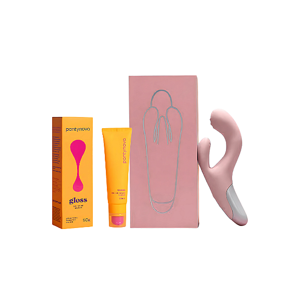 Kit Pantynova - Vibrador Eita Rosa + Lubrificante Gloss BeijÁvel 50g