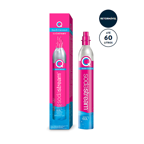 Cilindro Extra De Co2 60 Litros Sodastream Rosa Para Máquinas Quick Connect Terra Duo Art E Gaia