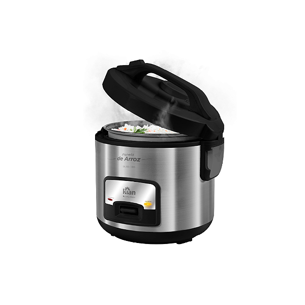 Panela De Arroz Kian 5 Xícaras Inox 400w Com Função Aquecimento E Cuba Antiaderente 127v