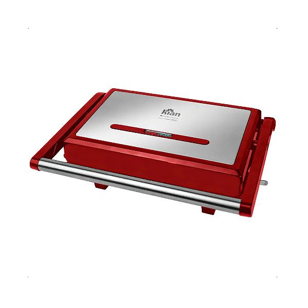 Grill Panini Inox Kian Gp-104 Vermelho 1200w Para Sanduíches, Refeições Rápidas 220v