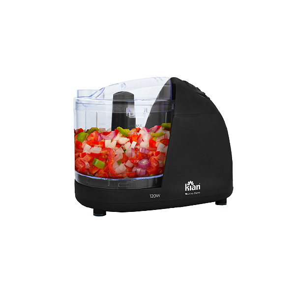 Mini Processador Kian Mpr-100 Preto 120w 500ml Lâminas Duplas Em Aço Inox E Tampa Dosadora 127v